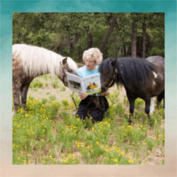 Author Nancy Carpenter with Itty and Bitty